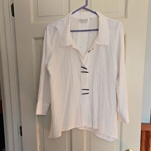 Habitat White Textured Button-Up Top